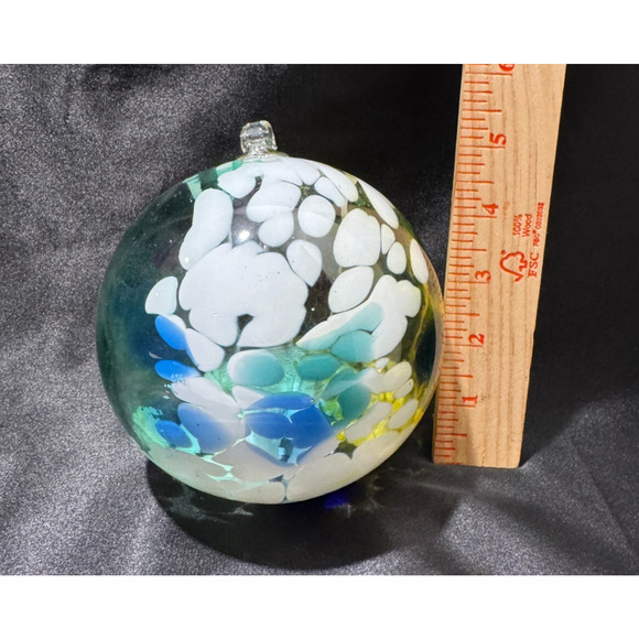 HUGE Art Glass Fairy Orb 5" Ball Ornament Stunning Colors - Picture 5 of 9